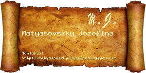 Matyasovszky Jozefina névjegykártya